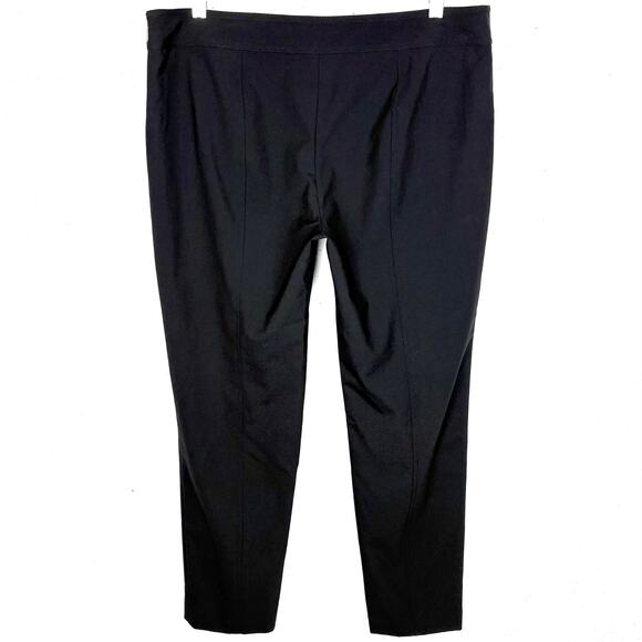 Tory Burch Womens Azalea Slim Pants Wool Blend Side Zip Gold Logo Medallion 8 - Picture 2 of 8